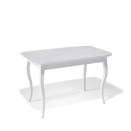Раздвижной стол Kenner 1200C (Белый/Стекло белое сатин) в Магадане - изображение