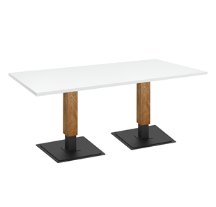 Обеденный стол SHT-TU22 (2 шт.)/ТT 120/80 (дуб брашированный коричневый/черный муар/белый шагрень) в Магадане