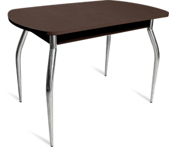 Обеденный стол ПГ-04 ЛДСП, венге ЛДСП/35 гнутые металл хром в Магадане
