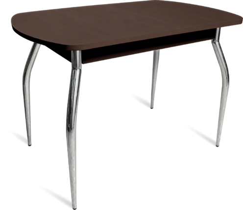 Обеденный стол ПГ-04 ЛДСП, венге ЛДСП/35 гнутые металл хром в Магадане - изображение