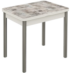 Кухонный стол раскладной Бари хром №6 (Exclusive h102/белый) в Магадане - предосмотр