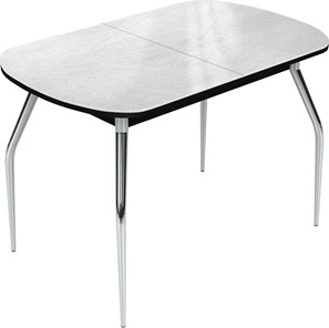 Обеденный раздвижной стол Ривьера исп.2 хром №5 (Exclusive h144/черный) в Магадане