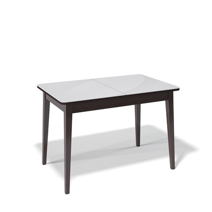 Обеденный раздвижной стол Kenner 1100M (Венге/Стекло белое сатин) в Магадане - изображение