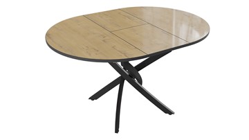 Кухонный раскладной стол Diamond тип 3 (Черный муар/Бунратти глянец) в Магадане - предосмотр 1