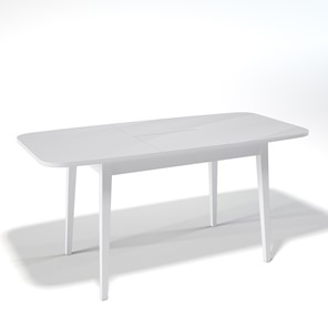 Кухонный раскладной стол Kenner 1200M (Белый/Стекло белое глянец) в Магадане - предосмотр 1