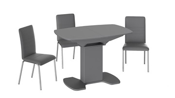 Раздвижной стол Портофино (СМ(ТД)-105.01.11(1)), цвет Серое/Стекло серое матовое LUX в Магадане - предосмотр 2