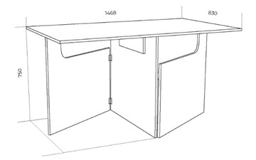 Кухонный раскладной стол ХИТ -СО-8, Дуб сонома в Магадане - предосмотр 2
