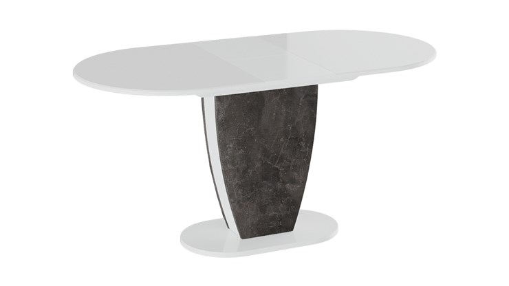 Кухонный стол раздвижной Монреаль тип 1 (Белый глянец/Моод темный) в Магадане - изображение 1