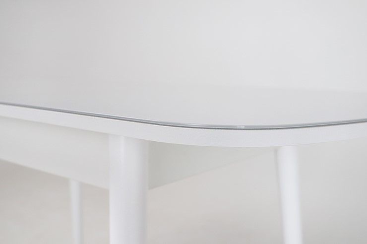 Кухонный раскладной стол Хоста, опоры массив цилиндрический, Белый в Магадане - изображение 2