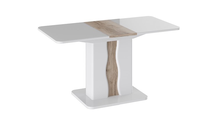 Кухонный раздвижной стол Шеффилд исп. 1 (Белый глянец/Дуб Делано) в Магадане - изображение 1