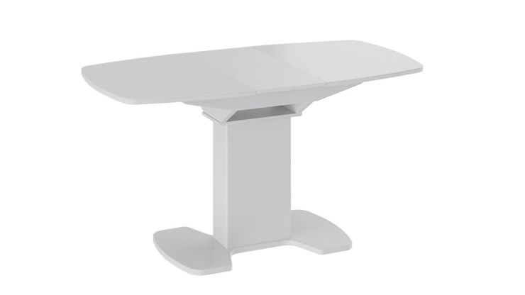 Кухонный раскладной стол Портофино (СМ(ТД)-105.01.11(1)), цвет  Белый глянец/Стекло белое в Магадане - изображение 2