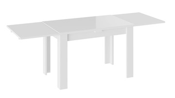 Кухонный стол раскладной Норман тип 1, цвет Белый/Стекло белый глянец в Магадане - предосмотр 1
