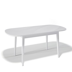 Кухонный раздвижной стол Kenner 1300M (Белый/Стекло белое глянец) в Магадане - предосмотр 1