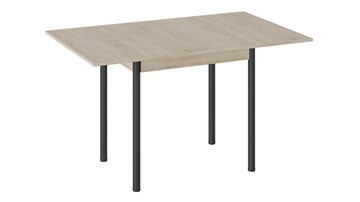 Кухонный стол раздвижной Родос тип 2 с опорой d40 (Черный муар/Дуб Сонома) в Магадане - предосмотр 1