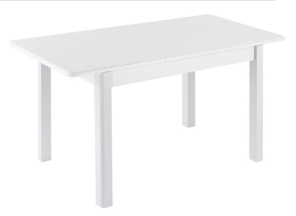 Кухонный стол раздвижной Айсберг-02 ЛДСП, белый ЛДСП/42 прямые массив белый в Магадане - изображение