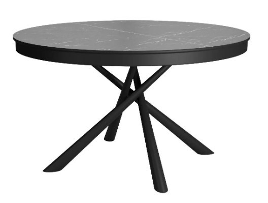 Кухонный стол DikLine KR120 мрамор черный Калаката/опоры черные в Магадане - изображение 1