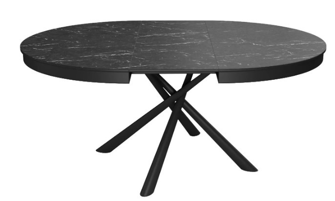 Кухонный стол DikLine KR120 мрамор черный Калаката/опоры черные в Магадане - изображение 2
