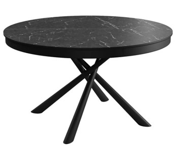 Кухонный стол DikLine KR120 мрамор черный Калаката/опоры черные в Магадане - предосмотр