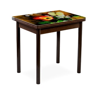 Кухонный пристенный стол СПА-01 СТФ, венге/фотопечать дерево/опоры прямые коричневые в Магадане - предосмотр