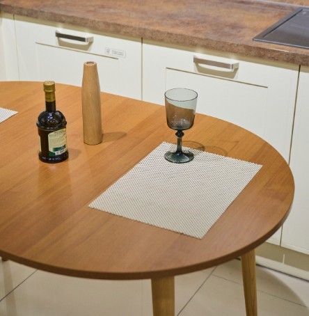 Кухонный раздвижной круглый стол Орех Гварнери д. 90 см ЛДСП в Магадане - изображение 7