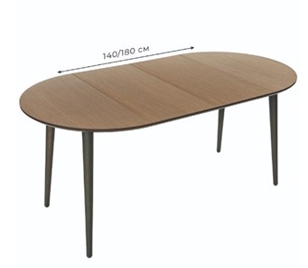 Обеденный круглый раздвижной стол Орех темный д. 100 см МДФ в Магадане - предосмотр 4