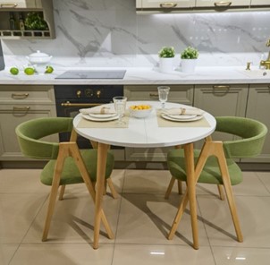 Кухонный раздвижной круглый стол Серый камень 90*90 см ЛДСП в Магадане - предосмотр 13