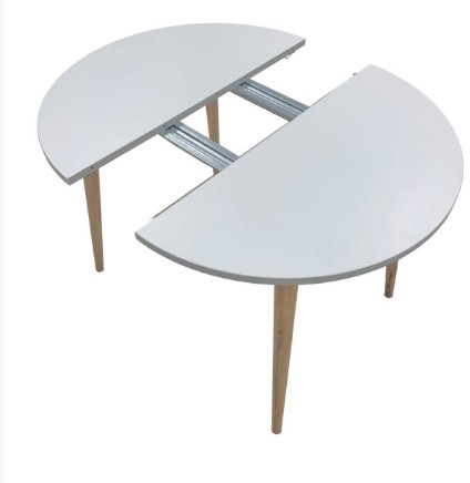 Кухонный раздвижной круглый стол Серый камень 90*90 см ЛДСП в Магадане - изображение 4