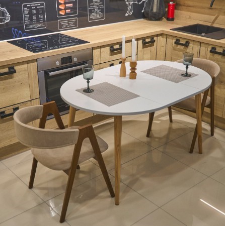 Кухонный раздвижной круглый стол Серый камень 90*90 см ЛДСП в Магадане - изображение 5
