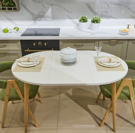 Кухонный раздвижной круглый стол Серый камень 90*90 см ЛДСП в Магадане - изображение 6
