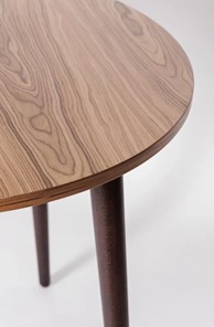 Кухонный стол круглый Шпон Ореха д. 100 см МДФ ножки вишня в Магадане - предосмотр 1