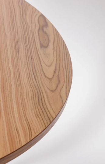 Кухонный раздвижной круглый стол Шпон Ореха д. 90 см МДФ ножки вишня в Магадане - изображение 2
