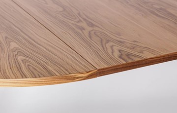 Кухонный раздвижной круглый стол Шпон Ореха д. 90 см МДФ ножки темный орех в Магадане - предосмотр 8