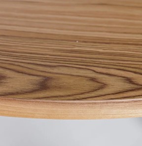 Кухонный раздвижной круглый стол Шпон Ореха д. 90 см МДФ ножки вишня в Магадане - предосмотр 7