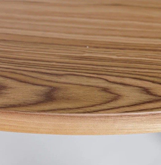 Кухонный стол круглый Шпон Ореха д. 100 см МДФ светлый орех в Магадане - изображение 7