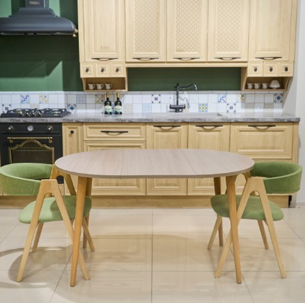 Кухонный стол круглый Ясень Шимо светлый 90*90 см ЛДСП в Магадане - изображение 3