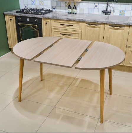 Кухонный стол круглый Ясень Шимо светлый 90*90 см ЛДСП в Магадане - изображение 4
