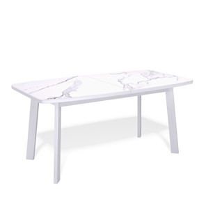 Обеденный раздвижной стол AA1400 (белый/керамика мрамор белый) в Магадане