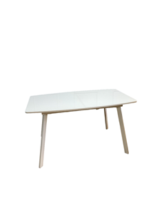 Обеденный раздвижной стол AA1400 (белый/стекло белое глянец) в Магадане
