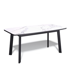 Обеденный раздвижной стол AA1400 (черный/керамика мрамор белый) в Магадане - предосмотр