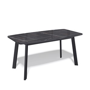 Кухонный стол раскладной AA1400 (черный/стекло камень черный глянец) в Магадане - предосмотр