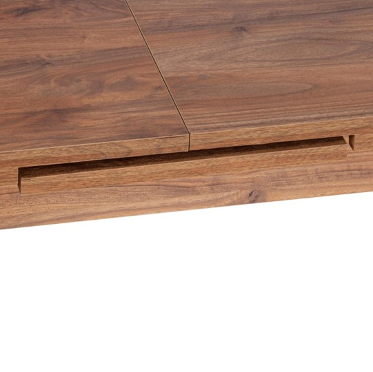 Кухонный стол раскладной AISHA (mod. 1151) ЛДСП+меламин/дерево граб, 130+35х80х75, walnut (орех) в Магадане - изображение 7