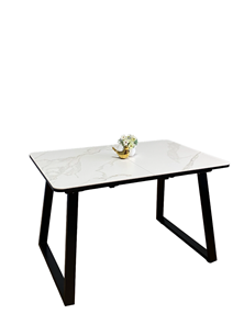 Стол раздвижной AZ1200 (черный/керамика мрамор белый) в Магадане - предосмотр