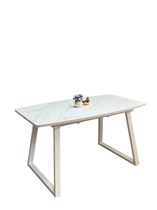 Кухонный стол раскладной AZ1400 (белый/керамика мрамор белый) в Магадане
