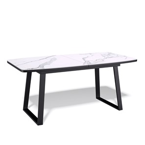 Кухонный стол раскладной AZ1400 (черный/керамика мрамор белый) в Магадане