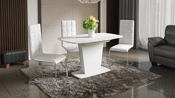 Кухонный стол раскладной Честер тип 2, цвет Белый/Стекло белый глянец в Магадане - предосмотр 2