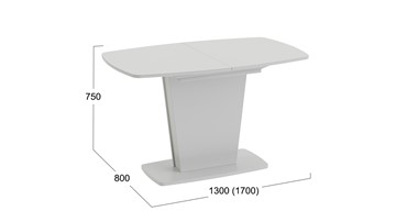 Кухонный стол раскладной Честер тип 2, цвет Белый/Стекло белый глянец в Магадане - предосмотр 3