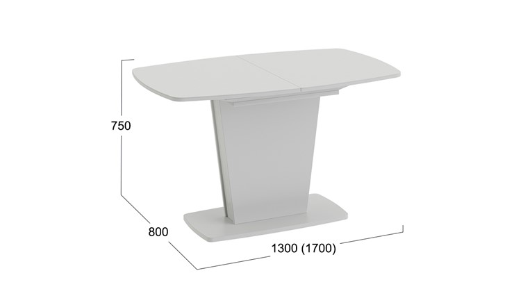 Кухонный стол раскладной Честер тип 2, цвет Белый/Стекло белый глянец в Магадане - изображение 3