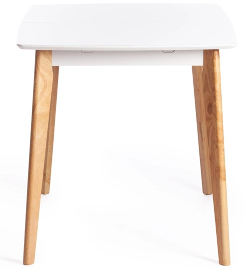 Стол раздвижной Claire, дерево гевея/МДФ, 110+30x75x75 Белый/натуральный арт.15111 в Магадане - изображение 2