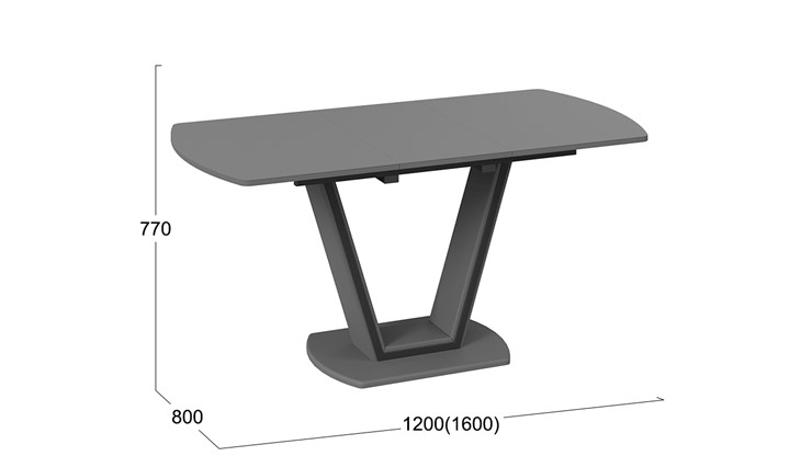 Кухонный стол раздвижной Дели Тип 2 (Серый софт, Стекло матовое серое) в Магадане - изображение 2