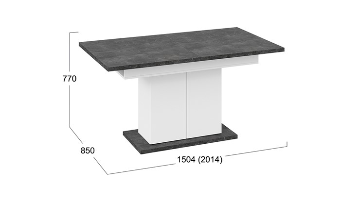 Раздвижной стол Детройт тип 1 (Белый/Ателье темный) в Магадане - изображение 7